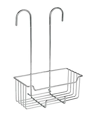 WENKO 23499100 Thermostat-shower caddy Milo - Hook-on shower rack, Stainless steel, 25 x 36 x 14 cm, Shiny