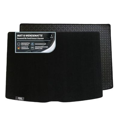 MAT10 Dual Function - Reversible Boot Mat | Suitable for Ford Focus 4 Tournament from 09/2018 (5-Door) | Easy-Care & Waterproof Boot Protection Mat for the Car | Made in Germany