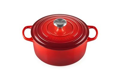 Le Creuset Colección Signature Cacerola Redondas, Hierro Fundido, Rojo Cereza, 24 cm
