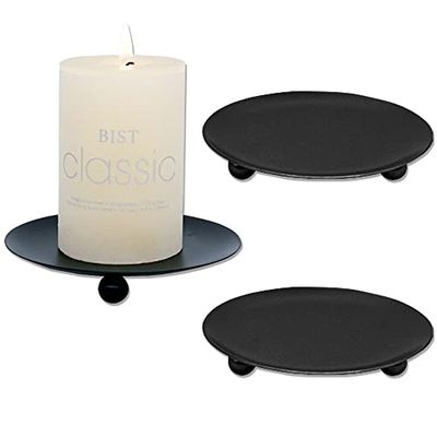 3 pz portacandele decorativo in ferro nero compatto e portatile per aromaterapia vassoio romantico portacandele per decorare