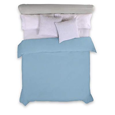 FUNDA NORDICA color azul celeste - Cama de 180/200 (1 pieza) - 100% algodón - 144 hilos. Gramage: 115