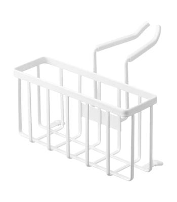 YAMAZAKI 5639 Tower Hanging Sink Organizer, White, Steel/Silicone, 20.3 x 18.5 x 14 cm
