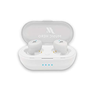 TWS True bezprzewodowe słuchawki stereo w tubie ze stacją ładującą 300 mAh, wielofunkcyjne przyciski do zarządzania muzyką i połączeniami, wbudowany mikrofon, 4 silikonowe zatyczki do uszu w zestawie