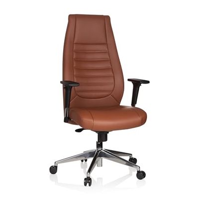 hjh OFFICE 600989 XXL directiestoel Vitoro kunstleer bruin bureaustoel met hoge rugleuning