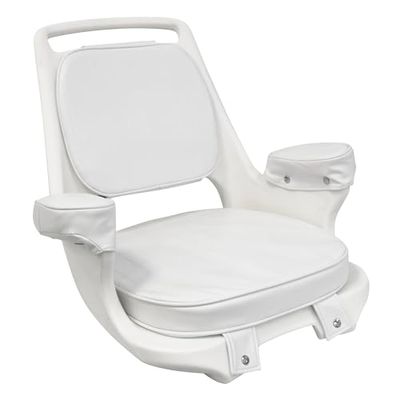 Wise 8WD1007-3-710 Captens-stol med kuddar och monteringsplatta, vit