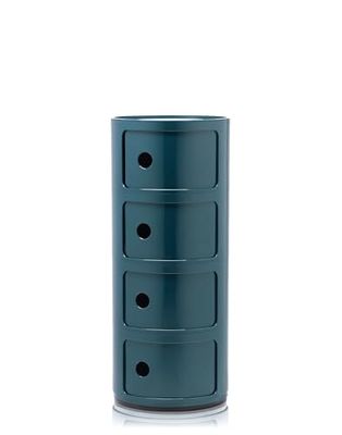Kartell Componibili, Conteneur 4 éléments, Bleu, Base ronde