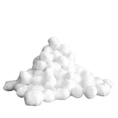 AUK BH011-WT Cotton Wool Puff, White (Pack of 100)