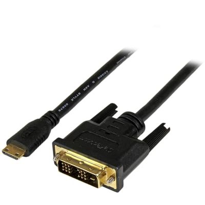 StarTech.com Cable de 2m Mini HDMI a DVI - Cable DVI-D a HDMI (1920x1200p) - Mini HDMI Macho de 19 Pines a DVI-D Macho - Cable Adaptador para Monitor Digital - Adaptador Mini HDMI a DVI (HDCDVIMM2M)