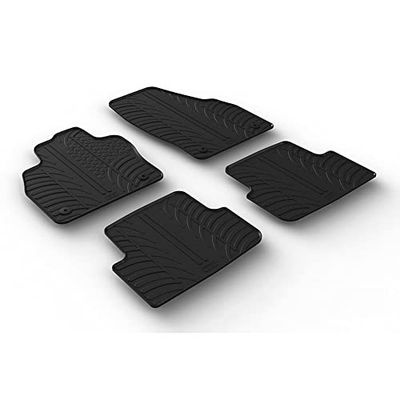 GLEDRING Set of rubber mats compatible with Volkswagen Taigo 2021 (T profile 4-piece + mounting clips)