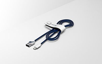 Tribe Vespa - Cable USB Lightning para Apple iPhone (120 cm) diseño Biancospino