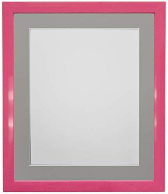 FRAMES BY POST Marco de Fotos (1,9 cm), Color Rosa, Soporte Gris Oscuro, 18 x 12 Image Size 14 x 8 Inch