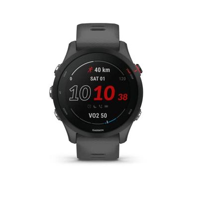Garmin Forerunner 255 (Ricondizionato), Smartwatch per la corsa, 46mm, GPS multi-band, Cardio, VO2max, Running Power, Report mattutino, HRV Status, Piani gratuiti 5K, 10K e 21K, Recupero (Slate Gray)