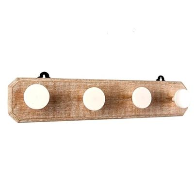 Romimex Wandgarderobe, natuurlijk hout, hars, 48 x 7 x 12 cm