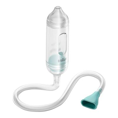 Aspirador nasal manual Braun 1 | Eliminador de mucosidad | Alivio de la nariz obstruida | Potencia de succión manual | Apto para recién nacidos, bebés y niños | Apto para lavavajillas | BNA050EU