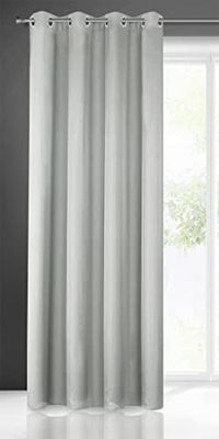 Eurofirany Rita Cortina lisa monocolor, 8 ilhoses, moderno, quarto, sala de solteiro, poliéster, cinzento aço, 140 x 250 cm