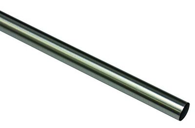 Gardinia Bastone per Tende, Linea Memphis, Ø 16 mm, Effetto Acciaio Inox, 160 cm