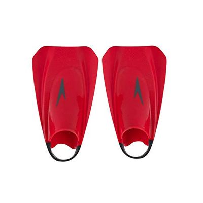 Speedo Fury Training Fin for Swimming Palmes d'entraînement Mixte Adulte, Lava Rouge/Chill Bleu/Gris, 11-12