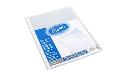 BANTEX 100550132 A4 Flap Grained Polypropylene Film 120 Micron 30 Packs of 10 Document Sleeves Each
