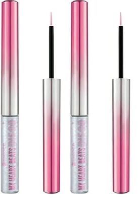 Essence Cosmetics Dip eyeliner MY HEART BEATS DISCO, de larga duración, escarchado, 2.8 ml (Paquete de 2)