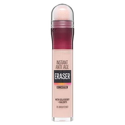 Maybelline New York Eraser Eye, Colour Correcting Concealer, Neutralizes Blue Hues & Hyperpigmentation, Natural Soft-Focus Finish, Dermatologist Tested & Suitable for Sensitive Skin, (05, Brightener)