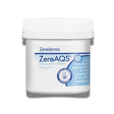 Zeroderma ZeroAQS Emollient Cream, 2-in-1 Emollient & Soap Substitute, adds moisture for the relief of flaking dry skin conditions. 500g