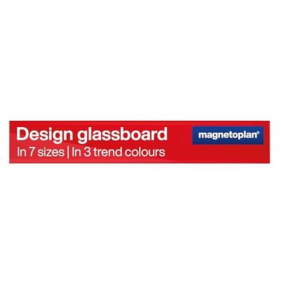 magnetoplan 13400006 - Lavagna magnetica in vetro, 100 x 600 mm, colore: Rosso intenso