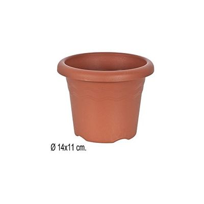 399 - Pot de fleurs, petit garden, terre cuite, 14 cm.