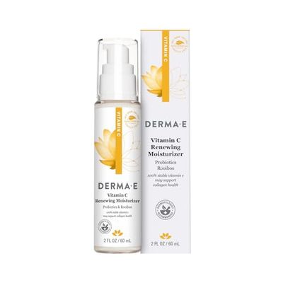 DERMA E Vitamin C Renewing Moisturizer with Probiotics and Rooibos, 2 Fl Oz