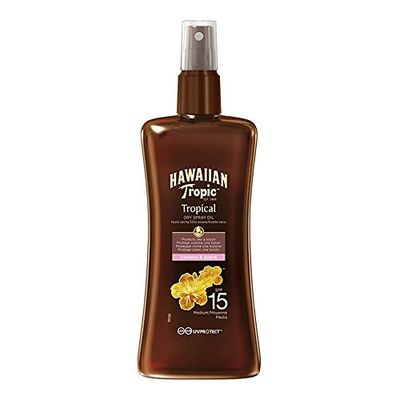 Hawaiian Tropic Protective Dry Spray Oil sololja SPF 15, 200 ml, 1 st