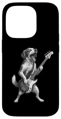 Brittany Spaniel Playing Bass Guitar Rock Music Dog Lover Case for iPhone 14 Pro