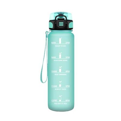 HoneyHolly Borraccia, 1000ml Prova di Perdite, Borraccia Motivazionale, Sportiva Tempo, Borraccia Sportiva, con Filtro, Borracce, Bottiglia Acqua per Scuola, Campeggio, Yoga, Ufficio