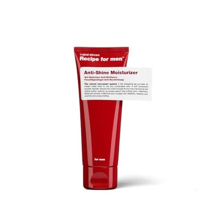 RECIPE FOR MEN Anti-Shine Moisturizer - Instant Matte Finish, Micropearl System for Oily/Combination Skin, Enhances Elasticity, 75 ml