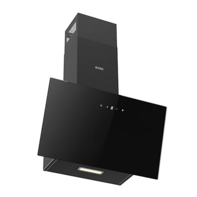 Svan Campana Extractora Inclinada 90cm Negro SCPD901AN. Potencia 41,5m3/h, Tiro Doble, 3 Velocidades, Control Táctil, Filtro apto para Lavavajillas