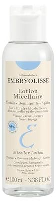 Embryolisse 3-In-1 Micellar Lotion | Gentle Cleansing & Make Up Remover Lotion for Face, Eyes & Lips | Skin Makeup Remover Cleanser Soften, Soothe and Tone All Skin Types - 100 Ml (Packaging May Vary)