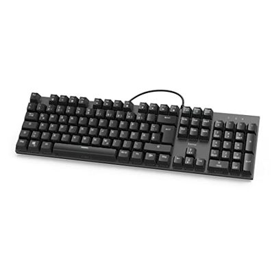 Hama Teclado mecánico (Teclado silencioso, con retroiluminación, Teclado, Teclado con Cable, Teclado mecánico, Teclas ergonómicas, Teclado PC, Teclado USB) Negro-Antracita