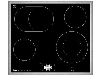 Neff Placa elétrica T16BT76N0 N70/60 cm/Twistpad/zona de assado/vitrocerâmica, estrutura de aço inoxidável com almofada giratória