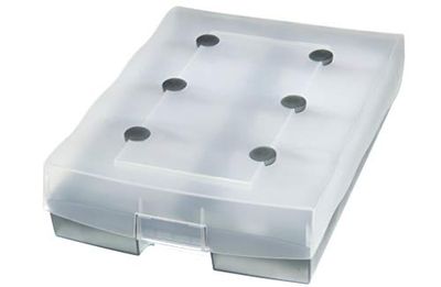 Han 9987-693 Scatola di archivio CROCO-DUO, per 2.200 schede DIN A8 con registro A-Z e 8 supporti, grigio traslucido