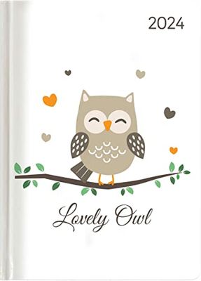 Alpha Edition Agenda Settimanale Ladytimer 2024, formato tascabile 10,7x15,2 cm, LOVELY OWL, 192 pagine