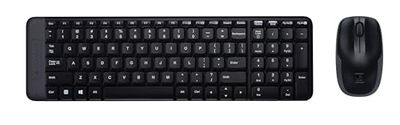 Logitech MK220 Combo Tastiera e Mouse Wireless Compatti per Windows, Layout Internazionale QWERTY - Nero