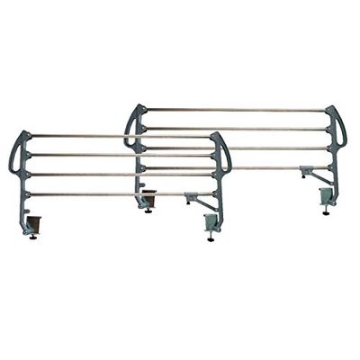 DUÉRMETE ONLINE - Set di ringhiere metalliche geriatriche apribili INOX rinforzate per letto articolato con 4 barre