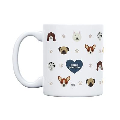 UO Tazza regalo con messaggio Amore Cane regalo per amici, regalo originale per Natale, regalo amico invisibile originale, 350 ml, ceramica