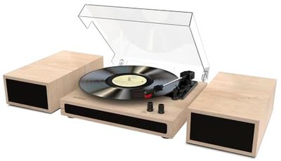 Wiibo Mustang 1970-BT Natural Tocadiscos Vintage Bluetooth con Altavoces incorporados Premium