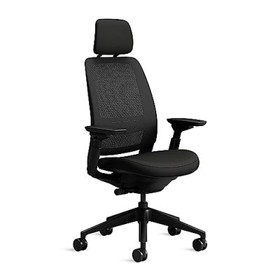 Steelcase Series 2, chaise de bureau ergonomique avec soutien lombaire LiveBack, accotoirs 4D et têtière réglable Onyx