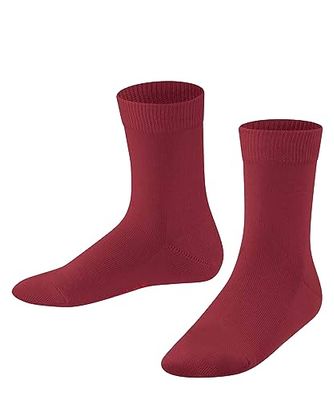 FALKE Uniseks-kind Sokken Family K So katoen eenkleurig 1 paar, Rood Ruby 8830, 31-34