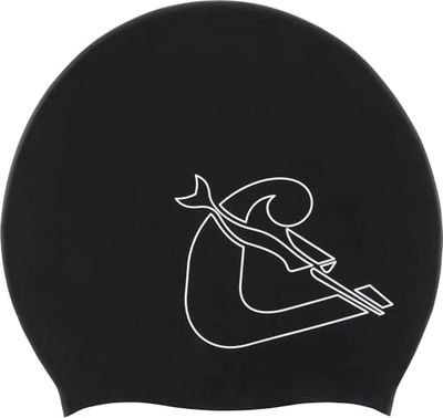 CRESSI Loira badmuts met lang haar, nieuwe hypoallergene siliconen badmuts, optimaal voor lang haar, zwart/wit, L, volwassene