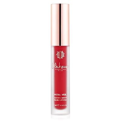 Wakeup Cosmetics - Petal Veil Liquid Lipstick, Długotrwała matowa szminka, efekt bez transferu, kolor Royal Red