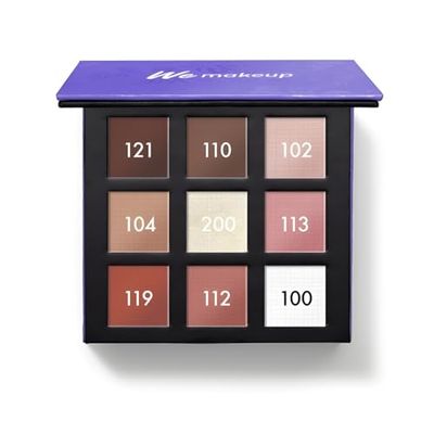 We Make-Up Paleta de sombras de ojos WeGang (121,110,102,104,200,113,119,112,100) – 9 sombras de ojos ultrapigmentadas de larga duración con espejo