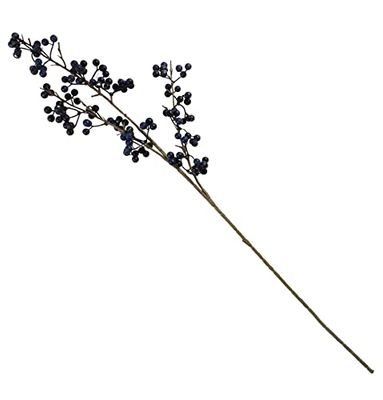 Leaf Design UK Artificial Christmas Berry Spray Branches Plants, Single Blue, 70cm