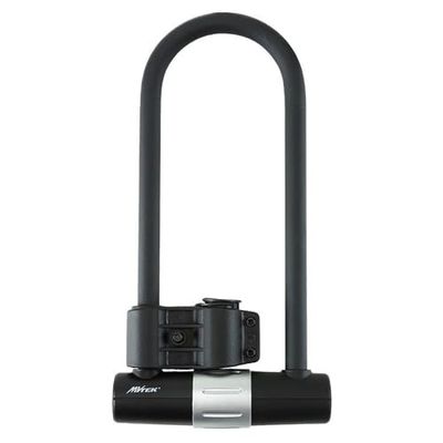 MVTEK Cadenas à arc Cadenas antivol pour vélo 180 x 320 mm. Chaîne antivol de vélo en acier, cylindre à disque. Chaîne de vélo antivol avec clé Accessoires vélo Noir