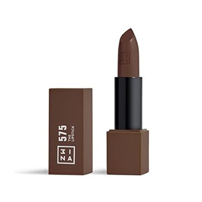 3INA MAKEUP - The Lipstick 575 - Marrón Oscura - Labial Marrón Oscura Cremoso - Barra de Labios Mate con Vitamina E y Manteca de Karité de Alta Pigmentación con Olor a Vainilla - Vegan - Cruelty Free